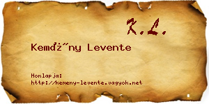 Kemény Levente névjegykártya